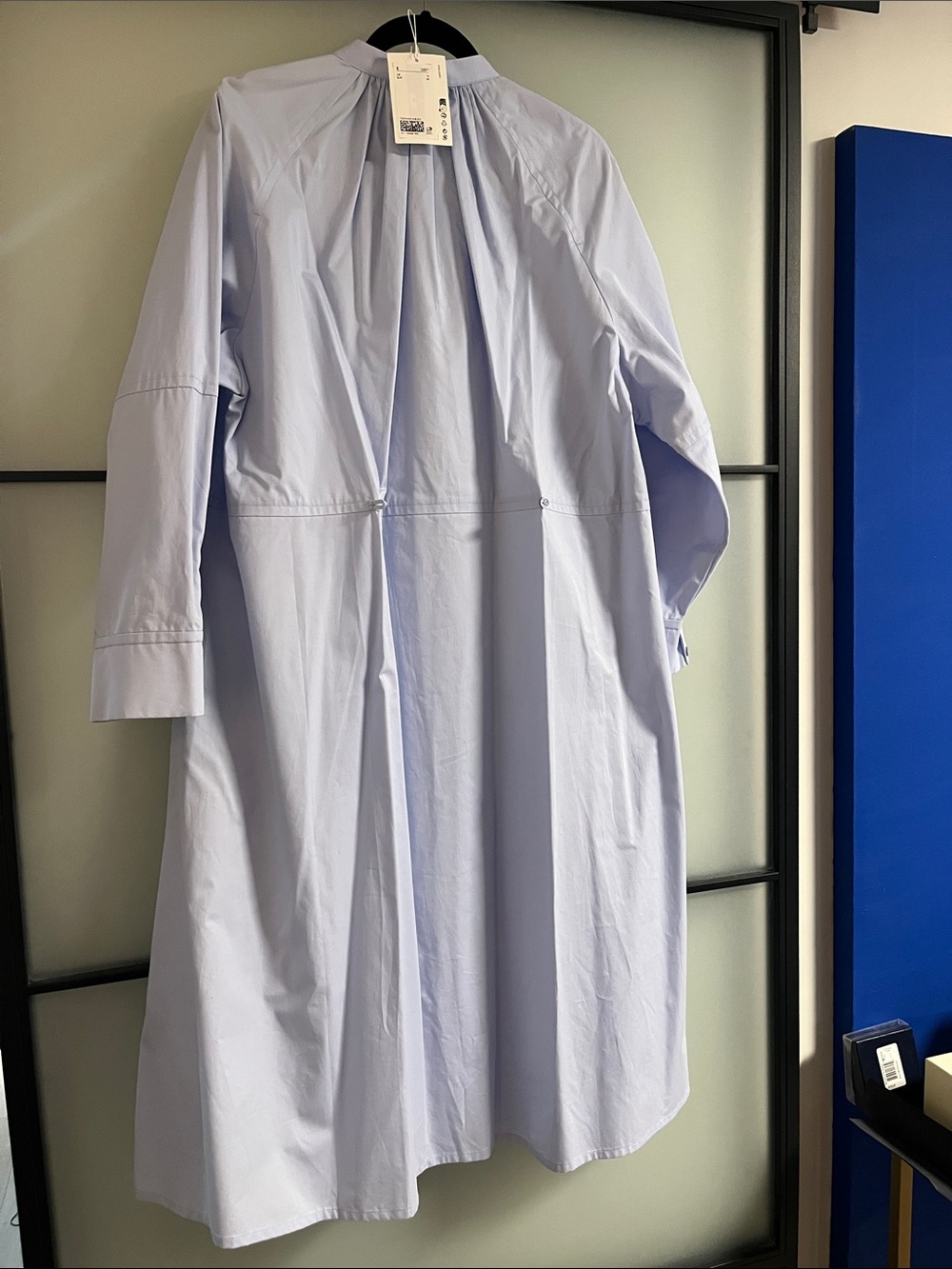 COS Pale Blue Button-Front Midi Dress - Picture 4 of 4